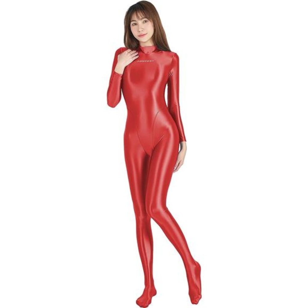 Oily Luster Full Body Diving Suit Tight one-Piece  Thin Swimsuit For Women